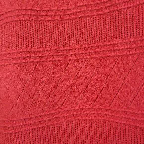 Vila Milano Sweater Ribbed Red Classic Career Rpund NeckWomens Medium EUC - Picture 5 of 8